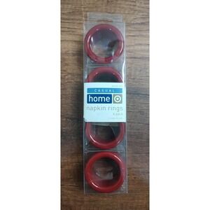 VINTAGE TARGET Casual Home SET OF 4  NAPKIN RINGS NEW IN BOX Red Christmas B11